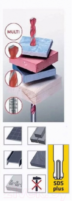 Набор буров ALPEN Profi Multicut SDS Plus / 100905100