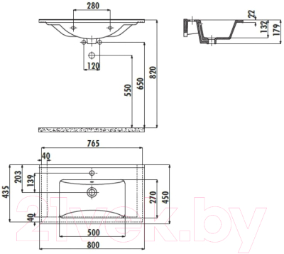 Тумба с умывальником ЗОВ Женева 80 / J80LA0MWMC1A-SU80