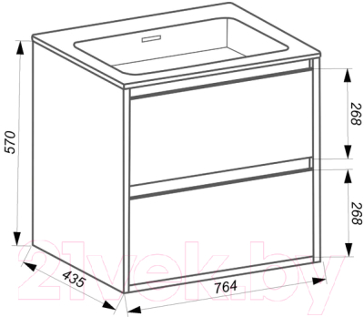 Тумба с умывальником ЗОВ Женева 80 / J80LA0MWMC1A-SU80