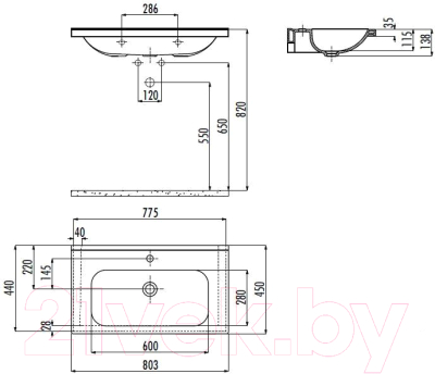 Тумба с умывальником ЗОВ Женева 80 / J80LWP0MWHMC1A-ID80