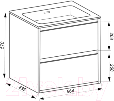 Тумба с умывальником ЗОВ Женева 60 / J60LWP0MWMC1А-ID60