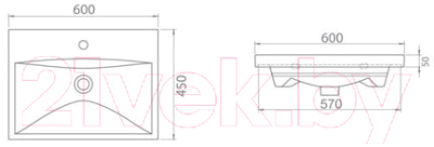 Тумба с умывальником ЗОВ Женева 60 / J60LWP0MHMC1A-E60