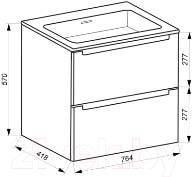 Тумба с умывальником ЗОВ Эридан 80 / E80LHO0M9003GKV5-ID80