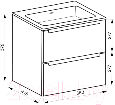 Тумба с умывальником ЗОВ Эридан 70 / E70LWP0M9003MKV5-ID70