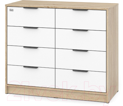 Комод пеленальный Атон Zeus 1008 ЛДСП с шариковыми направляющими (дуб сонома/белый)