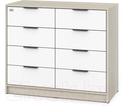 Комод пеленальный Атон Zeus 1008 ЛДСП с шариковыми направляющими (шимо светлый/белый)