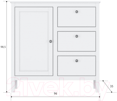 Тумба Black Red White Ewa KOM1D3S/95