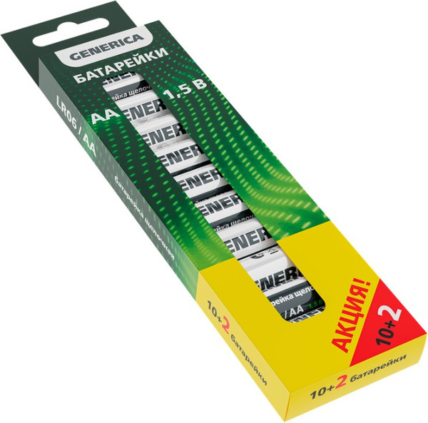 Комплект батареек Generica Alkaline LR06/AA / ABT-LR06-ST-B12-G - фото