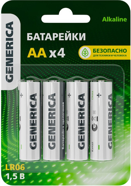 Комплект батареек Generica Alkaline LR06/AA / ABT-LR06-ST-L04-G - фото