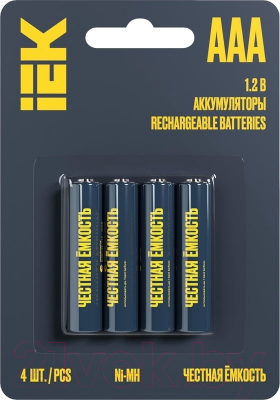 Комплект аккумуляторов IEK Green Ni-MH AAA 1100мАч / AAK-NIMH-03-1100-L04 - фото