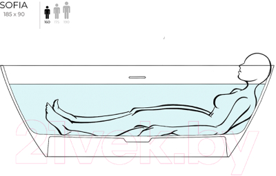 Ванна из искусственного камня Salini Sofia 185x90 / 102529MRF