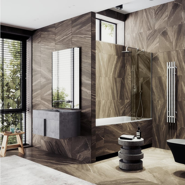 Стеклянная шторка для ванны MaybahGlass MGV-71-5ш