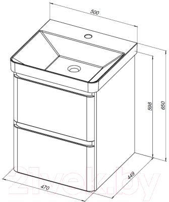 Тумба под умывальник Aquanet Эмбер 50 / 330463
