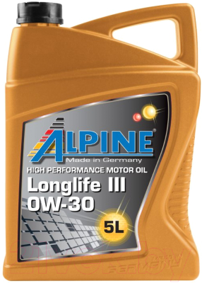 Моторное масло ALPINE Longlife III 0W30 / 0121752 - фото