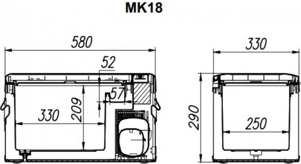 Автохолодильник Alpicool MK18 (12/24)