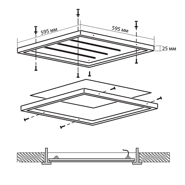 Панель светодиодная JAZZway PPL 595/U Opal 40w / 5052703