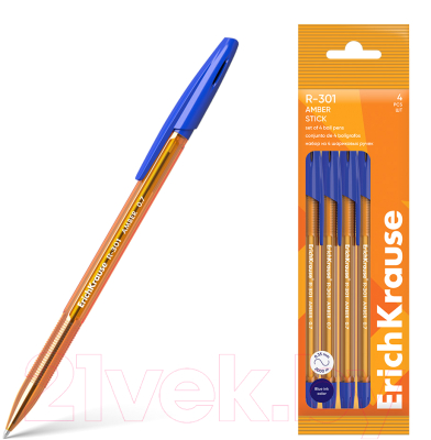 Набор шариковых ручек Erich Krause R-301 Stick Amber / 60997