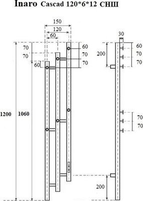 Полотенцесушитель электрический Маргроид Inaro 3 Cascade СНШ 120x6