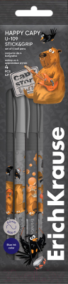 Набор шариковых ручек Erich Krause U-109 Happy Capy Stick&Grip / 61102 - фото