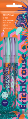 Набор шариковых ручек Erich Krause U-109 Tropical Stick&Grip / 61104 - фото
