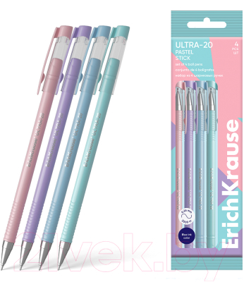 Набор шариковых ручек Erich Krause Ultra-20 Stick Pastel / 61031