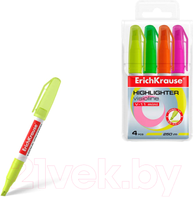 Набор маркеров Erich Krause Visioline V-11 Mini Neon / 56904 - фото