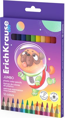 Набор цветных карандашей Erich Krause Kids Jumbo Space Animals / 61077 - фото