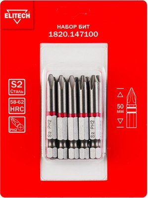 Набор бит Elitech 1820.147100 / 204230 - фото