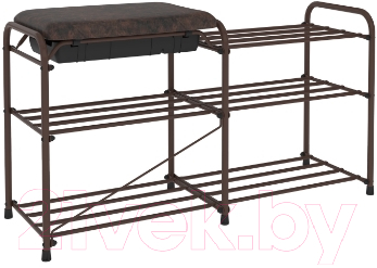 Полка для обуви ЗМИ Альфа 33 с сиденьем и ящиком / ПДОА33СЯ - фото