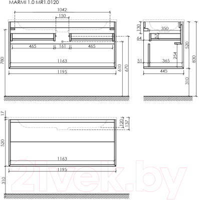 Тумба под умывальник Sancos Marmi 1.0 MR1.0120EG