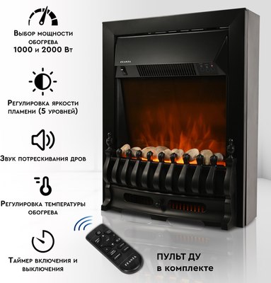 Электрокамин PLANTA PFP-FS400 (черный)