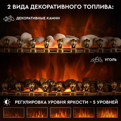 Электрокамин PLANTA PFP-FS400 (золото)