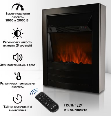 Электрокамин PLANTA PFP-FS600 (черный)