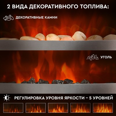 Электрокамин PLANTA PFP-FS600 (серебристый)