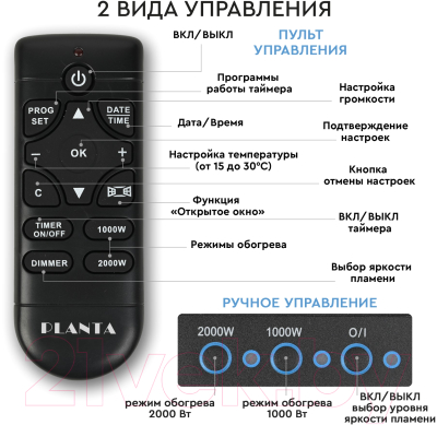 Электрокамин PLANTA PFP-WM090CURV