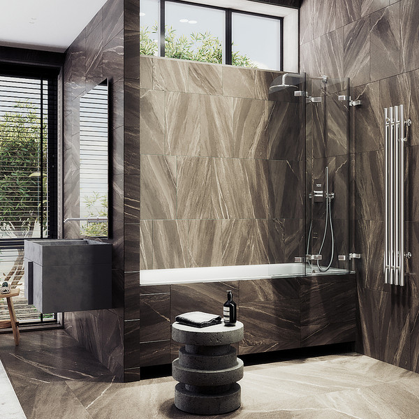 Стеклянная шторка для ванны MaybahGlass MGV-584-4