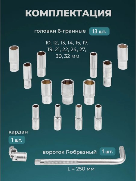 Набор головок слесарных RockForce RF-4157