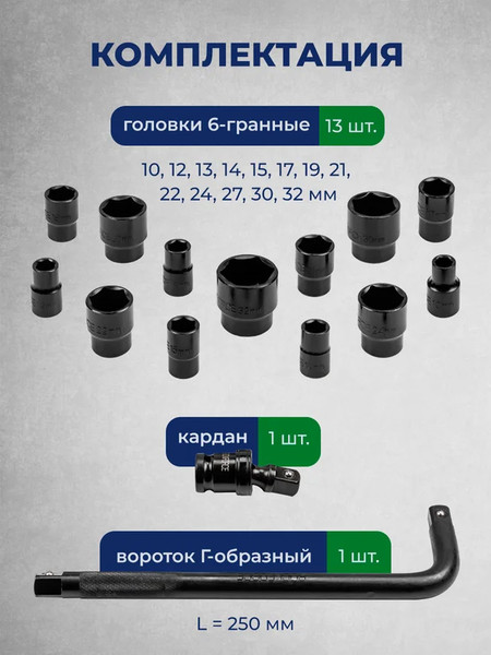 Набор головок слесарных RockForce RF-4159K-10K-T
