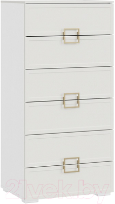 Комод ТриЯ Стелла (белый холст/белый жемчуг) - фото