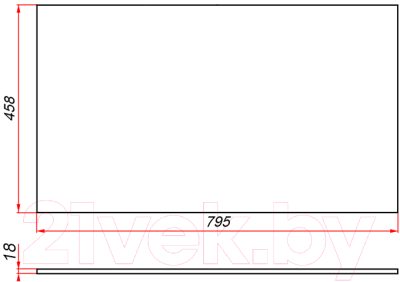 Столешница для ванной ЗОВ CLDSP18A795458