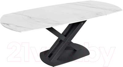 Обеденный стол Sheffilton SHT-T75 (белый мрамор/черный) - фото