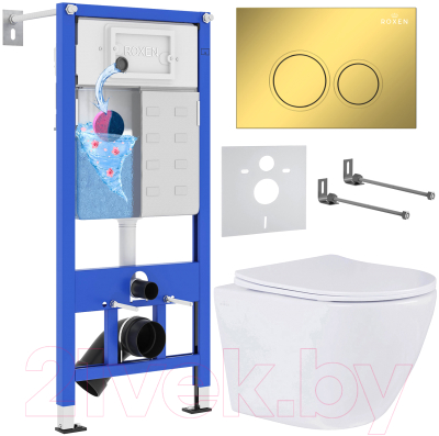 Унитаз подвесной с инсталляцией Roxen StounFix Dual Fresh 968010 - фото