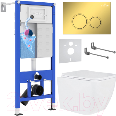 Унитаз подвесной с инсталляцией Roxen StounFix Dual Fresh 968014 - фото