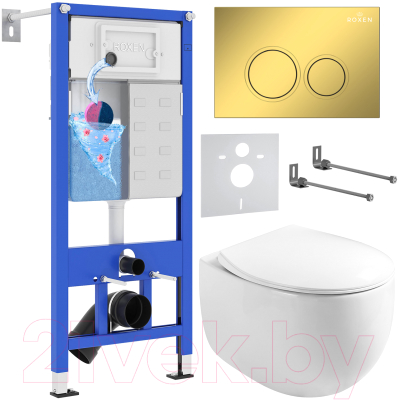 Унитаз подвесной с инсталляцией Roxen StounFix Dual Fresh 968031 - фото