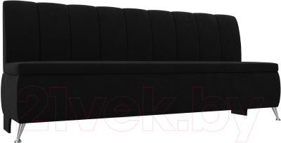 Скамья кухонная мягкая Лига Диванов Кантри 167 / 100150 (микровельвет, черный) - фото