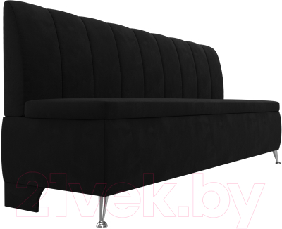 Скамья кухонная мягкая Лига Диванов Кантри 167 / 100150 (микровельвет, черный)