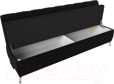 Скамья кухонная мягкая Лига Диванов Кантри 167 / 100150 (микровельвет, черный)