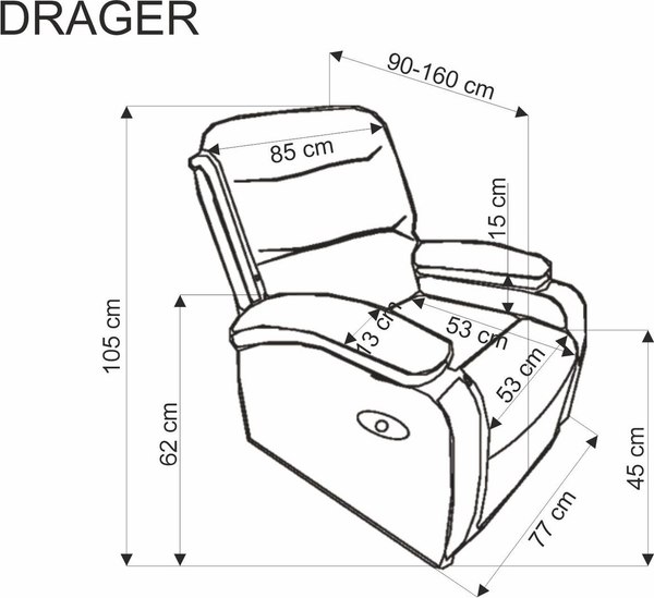 Кресло-реклайнер Halmar Drager