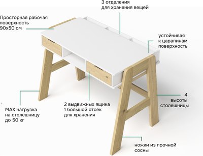 Письменный стол Dipriz 2ящ / Д.40023.1