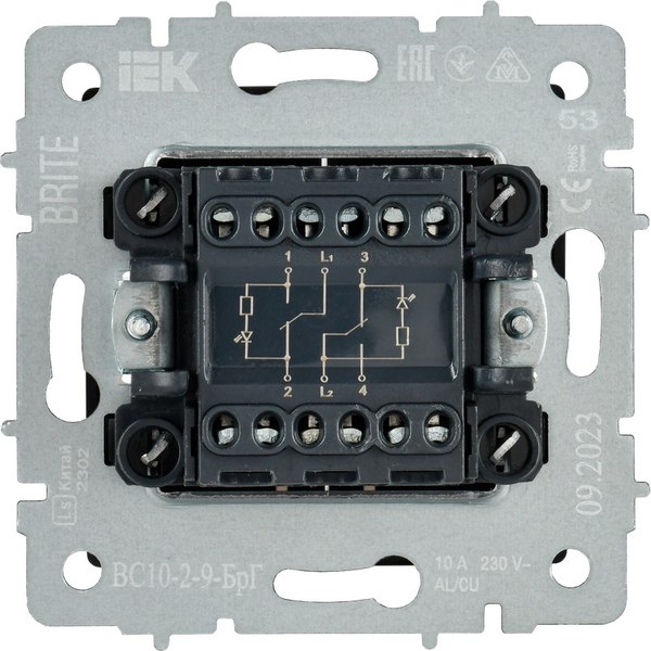 Выключатель IEK Brite BR-V20-2-10-K53